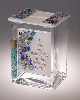 Beloved Tzedakah with Tube for Shards - Glass