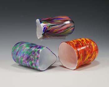 Colorful wedding glass vessel