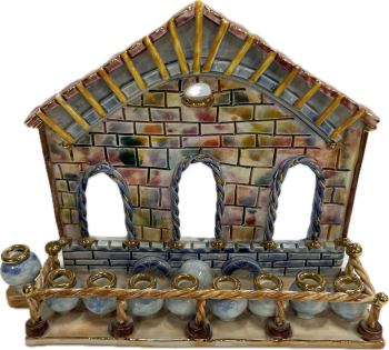 Handcrafted Ceramic Hanukkah Menorah