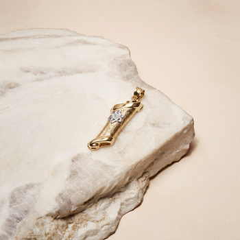  14K Gold Torah Scroll Mezuzah Pendant