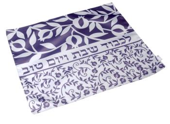 Grey White Pomegranate Challah Cover