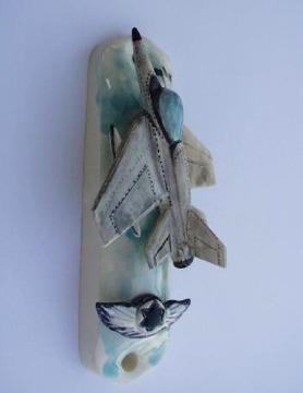 Airplane Mezuzah - Painted Porcelain